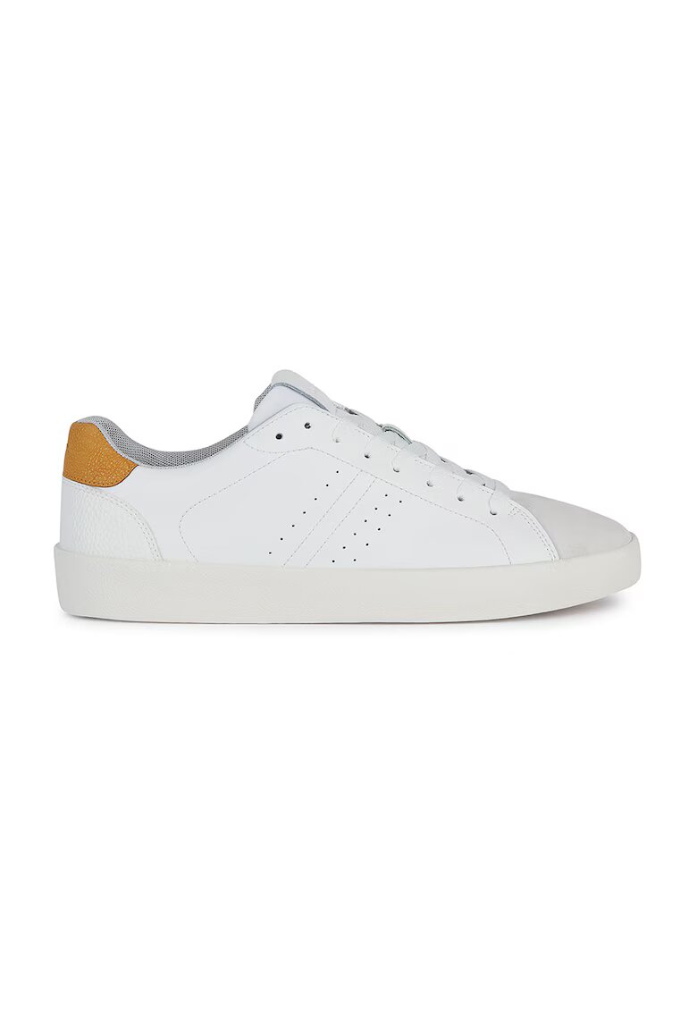 Geox Pantofi sport cu garnituri de piele intoarsa - Alb/Galben