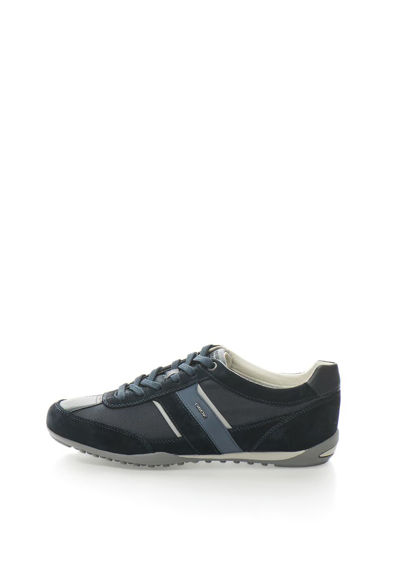 Geox Pantofi sport cu garnituri de piele intoarsa Wells - Bleumarin