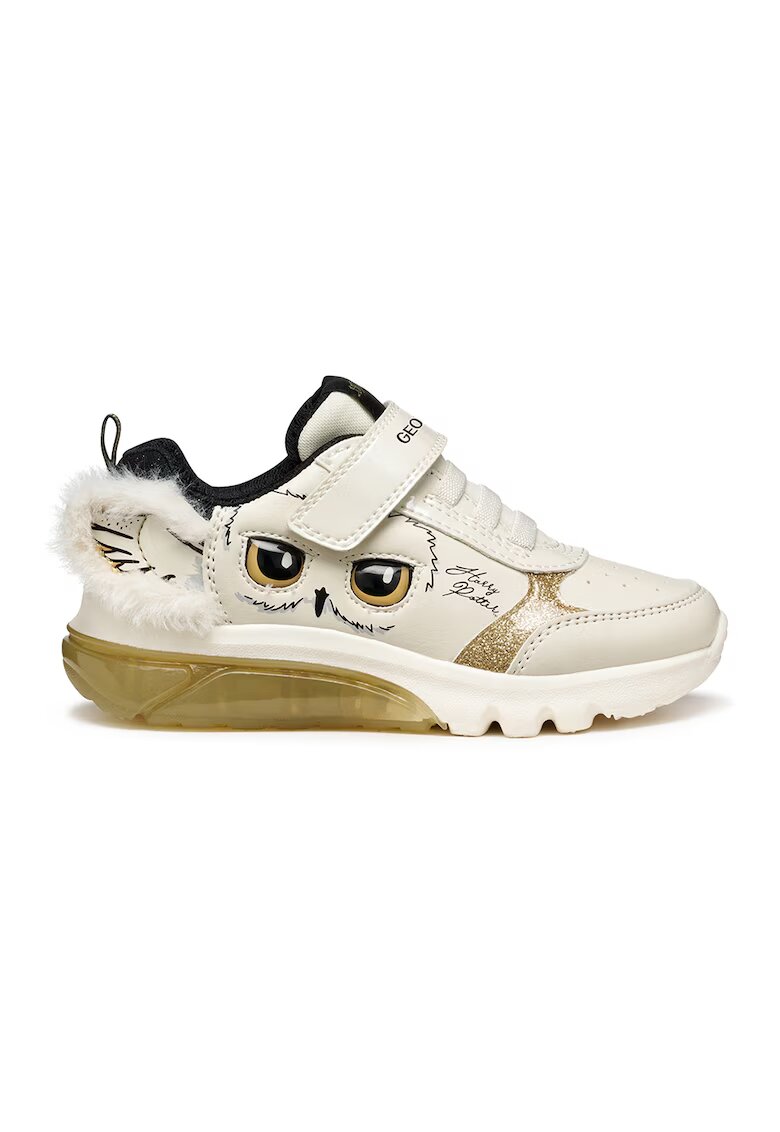 Geox Pantofi sport cu imprimeu si velcro - Auriu/Alb fildes