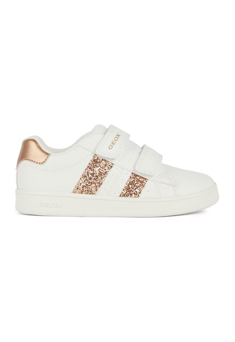 Geox Pantofi sport cu inchidere velcro si detalii stralucitoare Eclyper - Alb/Auriu