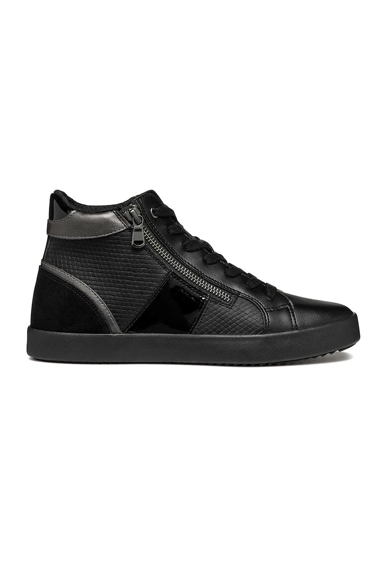 Geox Pantofi sport cu insertii de piele intoarsa - Negru/Gri inchis