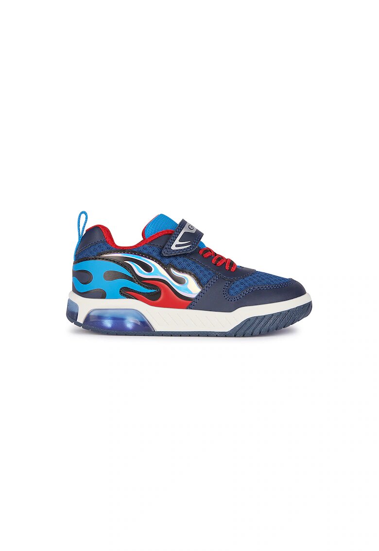 Geox Pantofi sport cu model colorblock si LED-uri Inek - Rosu/Albastru