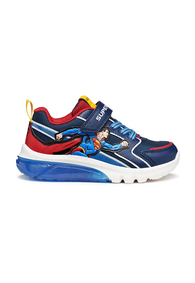 Geox Pantofi sport cu model si LED-uri - Rosu/Albastru royal/Bleumarin