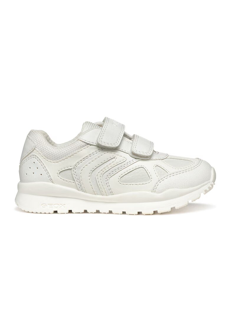 Geox Pantofi sport cu veclro si plasa - Alb murdar