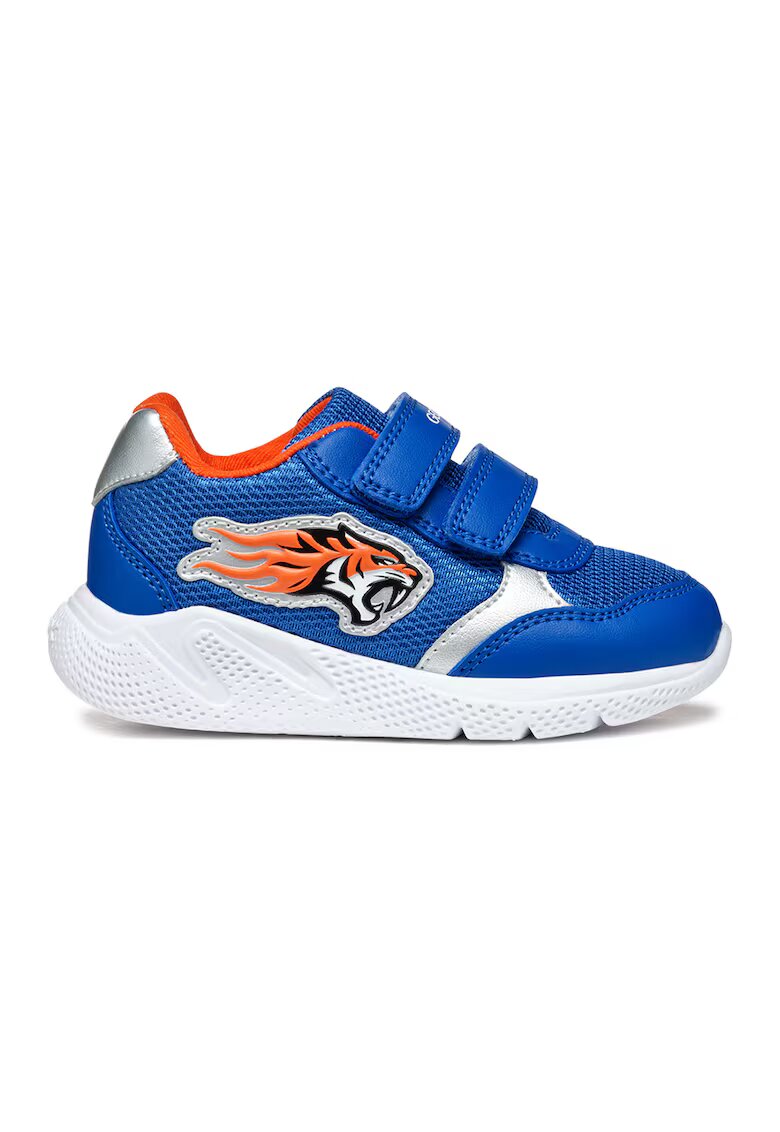 Geox Pantofi sport cu velcro si detaliu aplicat - Portocaliu/Albastru royal