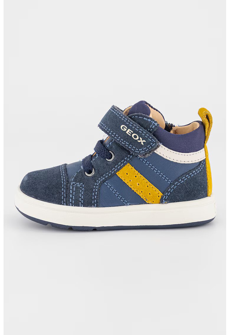 Geox Pantofi sport cu velcro si insertii de piele intoarsa - Bleumarin