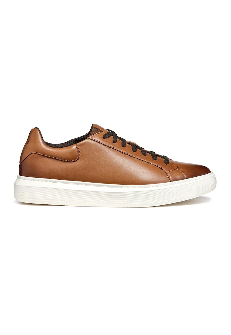 Geox Pantofi sport de piele - Caramel