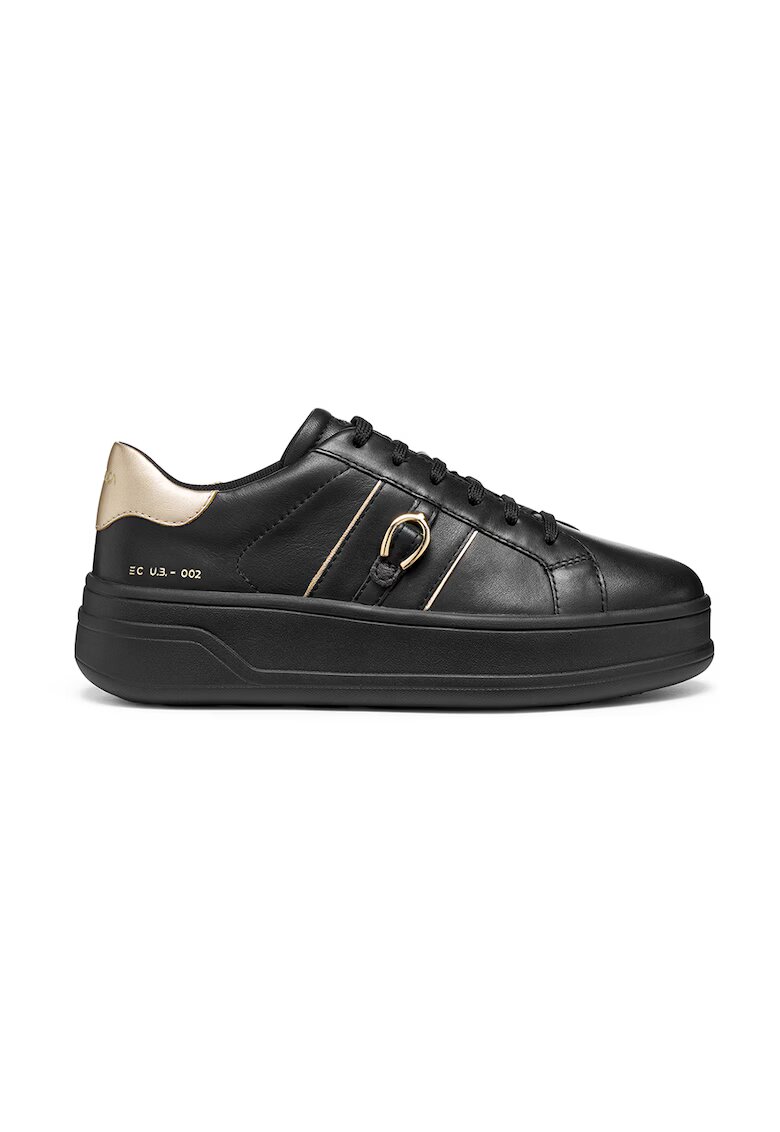 Geox Pantofi sport de piele cu platforma Mixed - Auriu/Negru