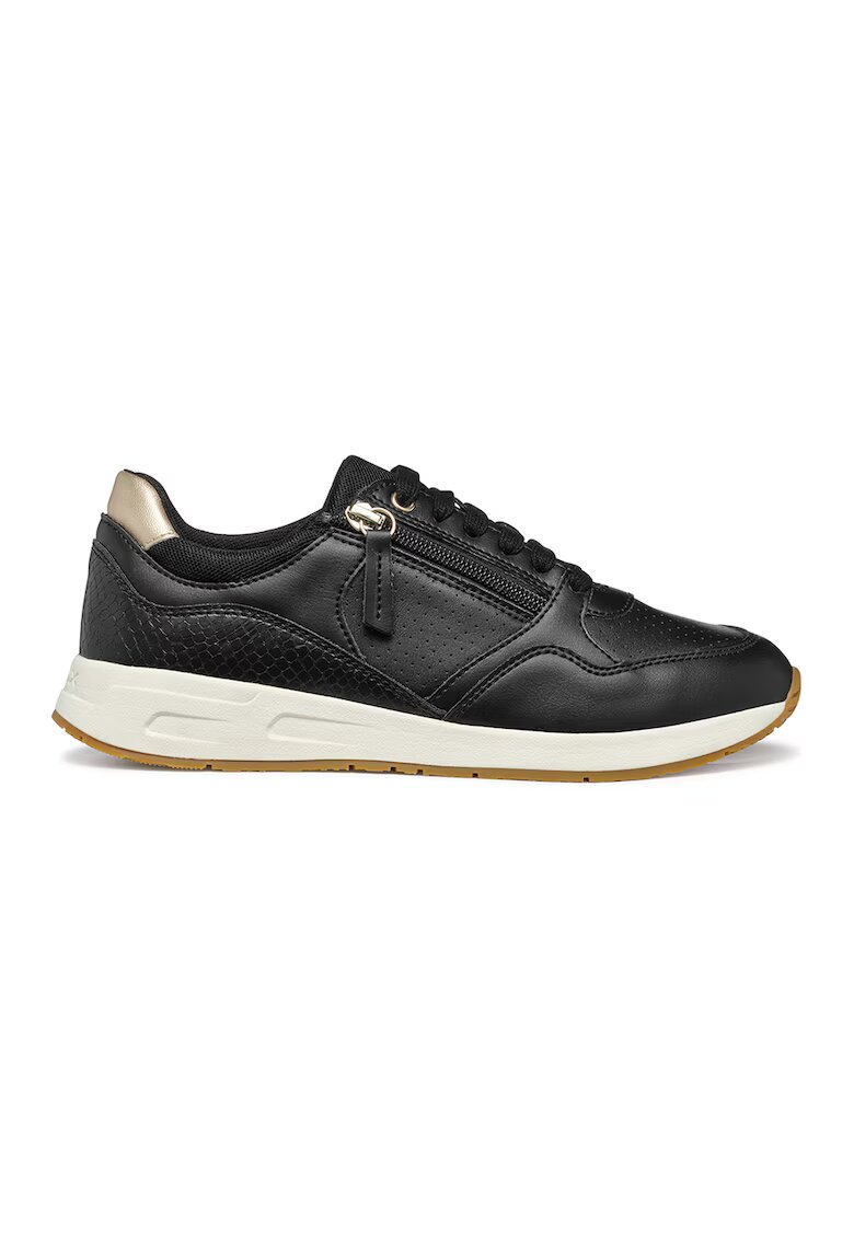 Geox Pantofi sport de piele ecologica cu perforatii - Negru