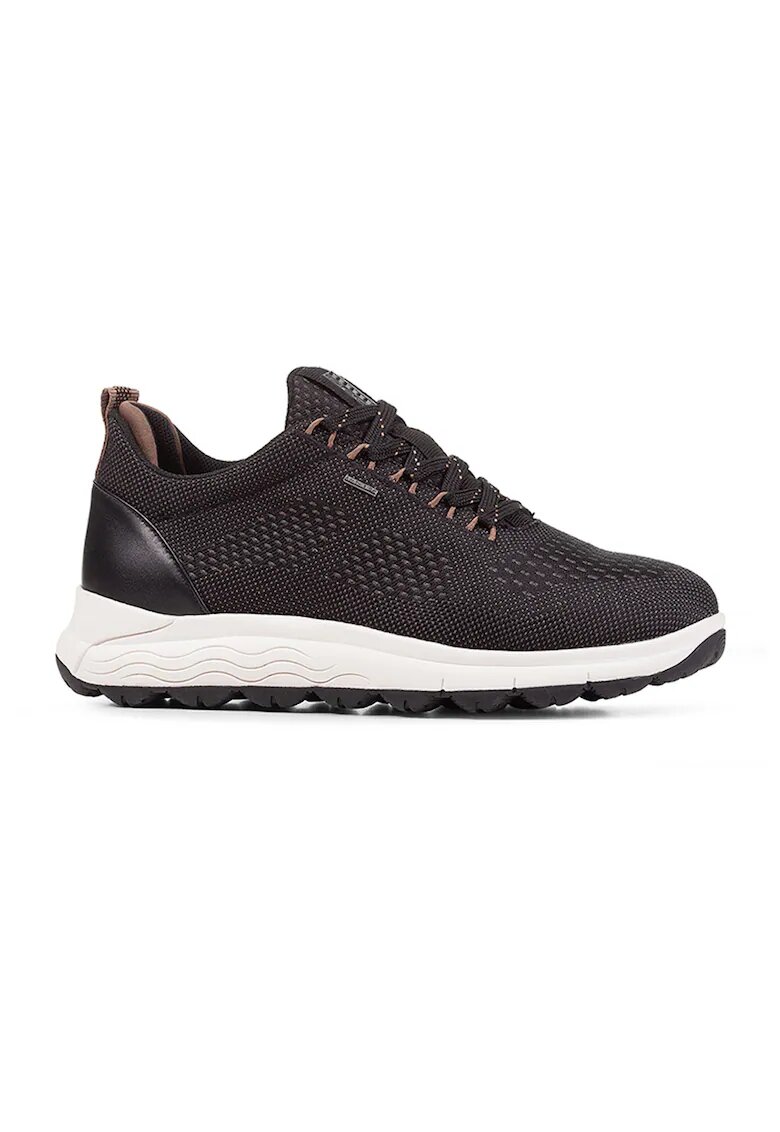 Geox Pantofi sport din material textil cu garnituri din piele intoarsa - Gri antracit