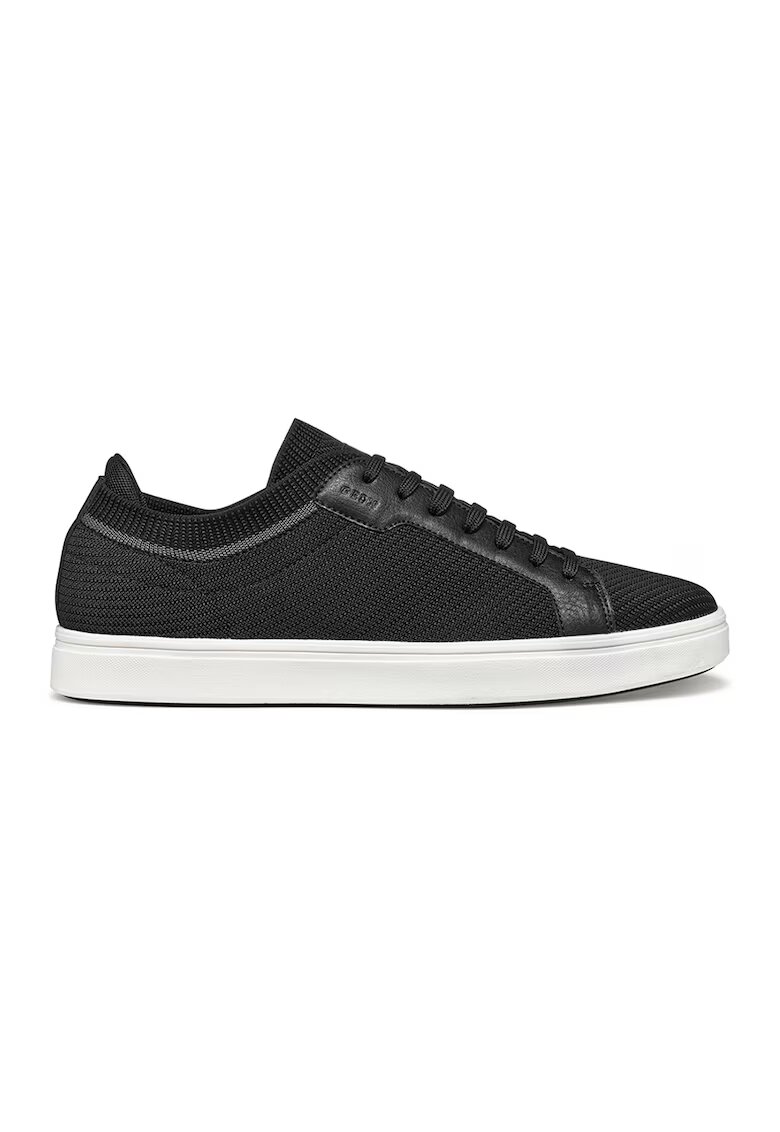 Geox Pantofi sport din material textil cu logo - Negru stins/Alb murdar