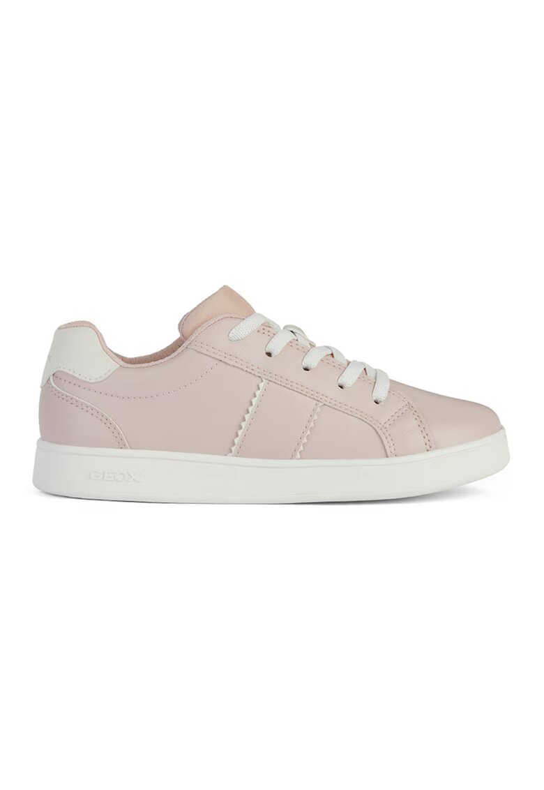 Geox Pantofi sport din piele ecologica cu garnituri contrastante - Roz pal
