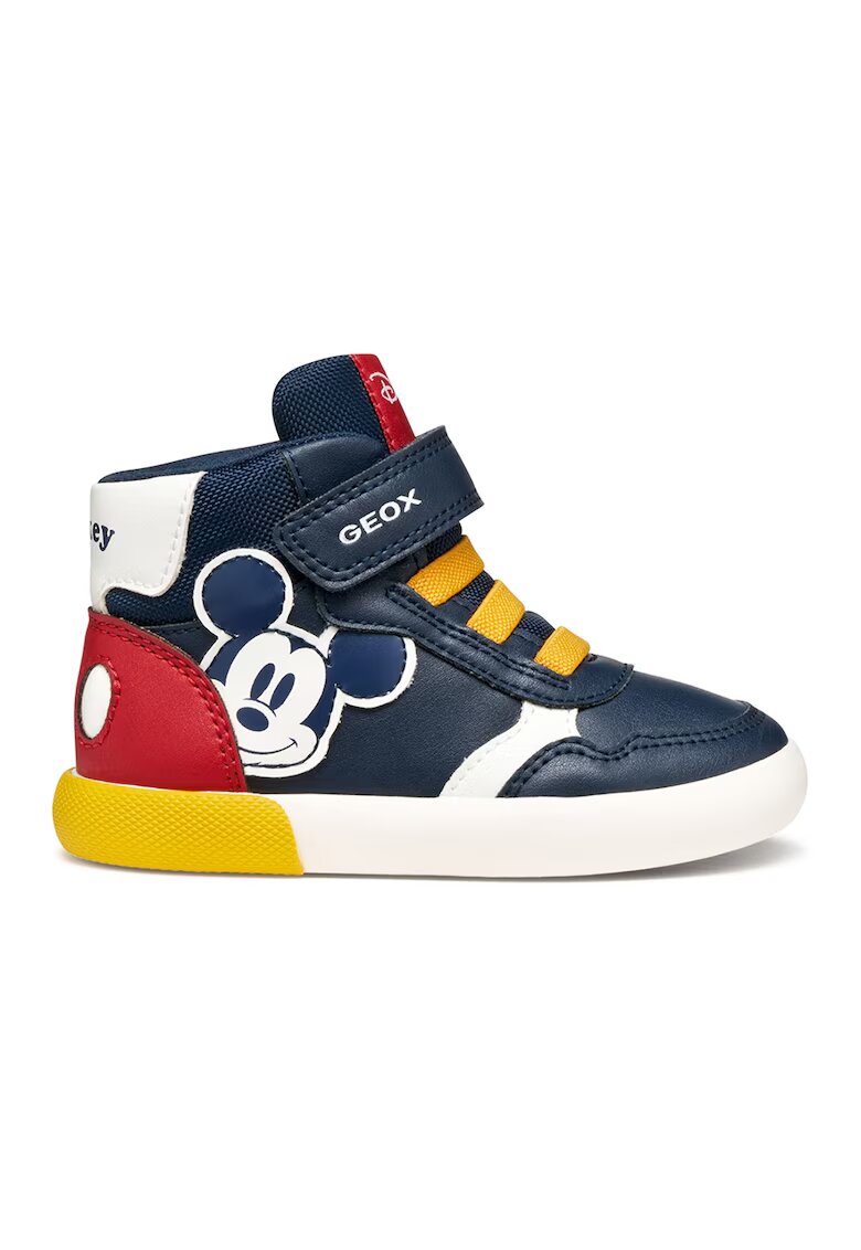 Geox Pantofi sport din piele ecologica cu imprimeu cu desene animate - Rosu/Bleumarin