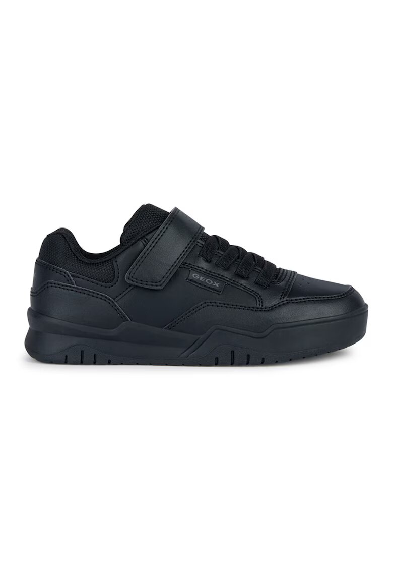 Geox Pantofi sport din piele ecologica cu segmente cu inchidere velcro - Negru