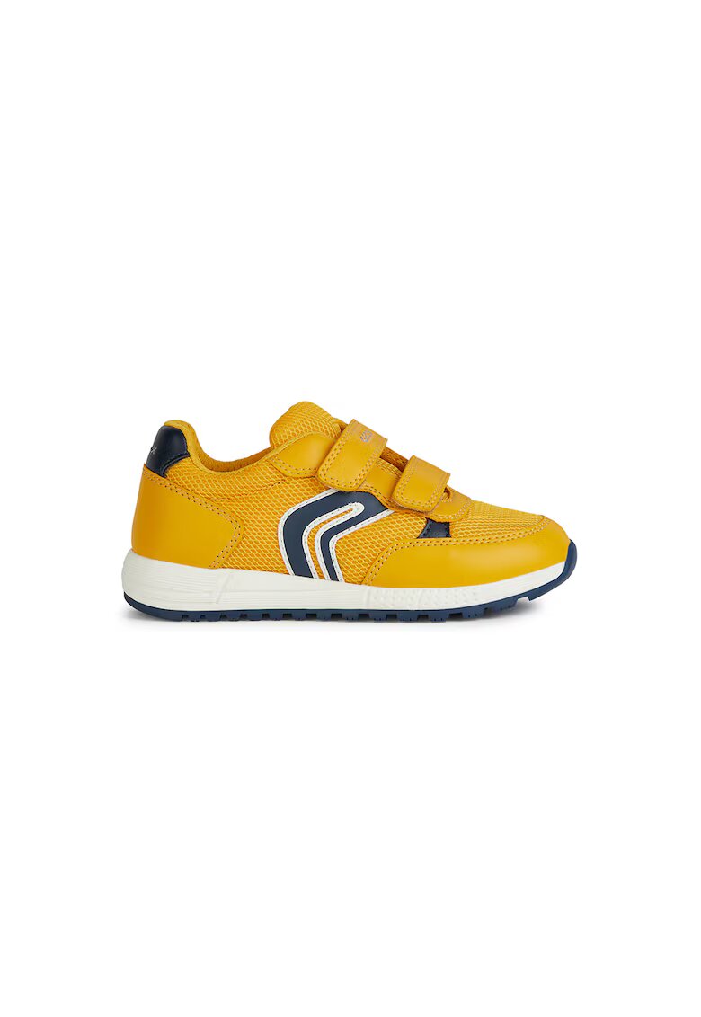 Geox Pantofi sport din piele ecologica si material textil - Maro deschis