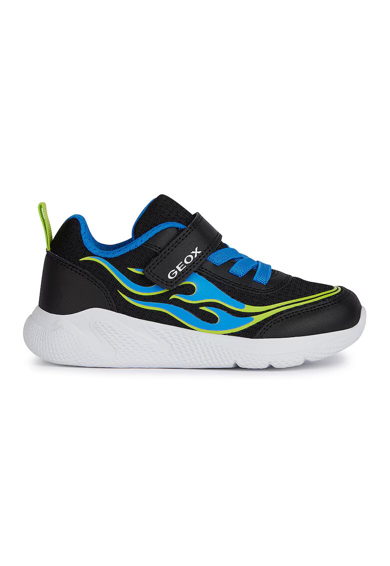 Geox Pantofi sport din piele ecologica si material textil - Negru
