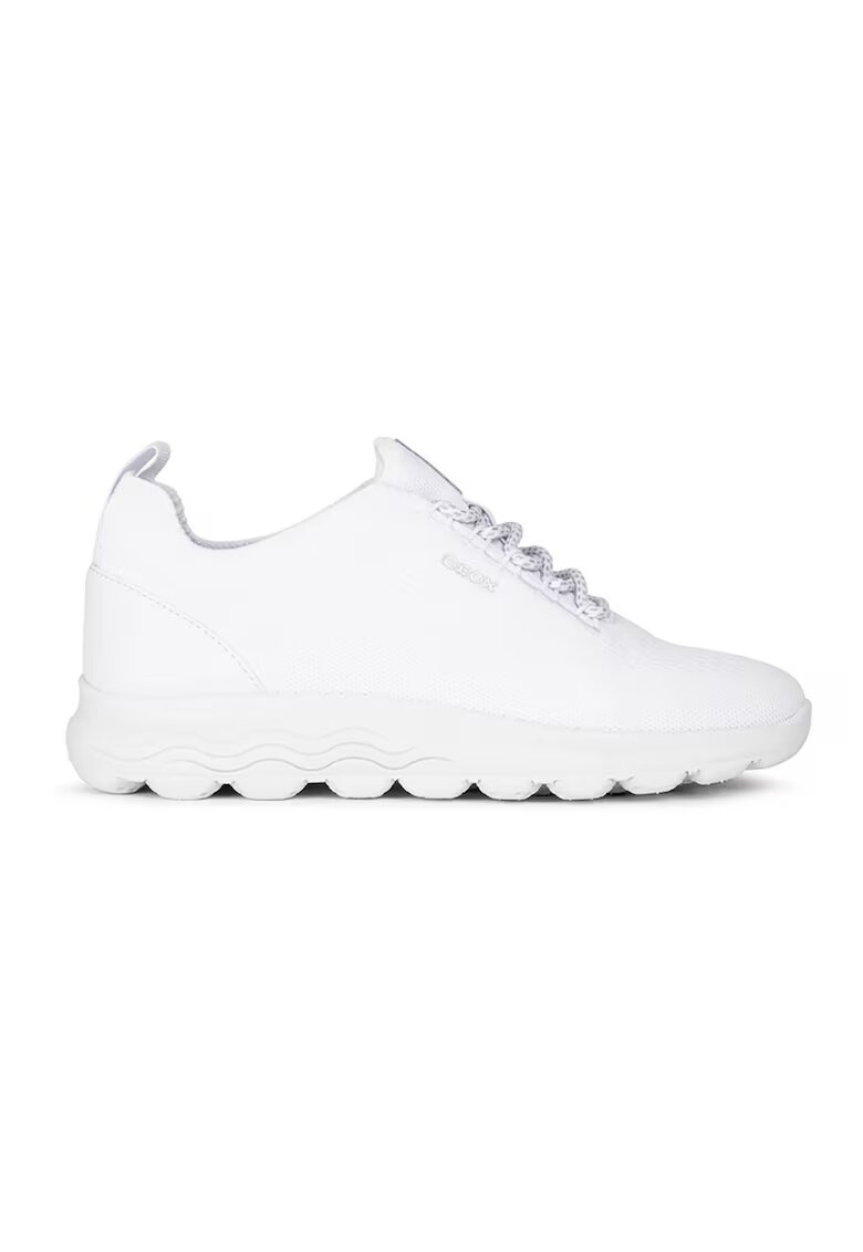Geox Pantofi sport din plasa tricotata cu detaliu de piele - Alb