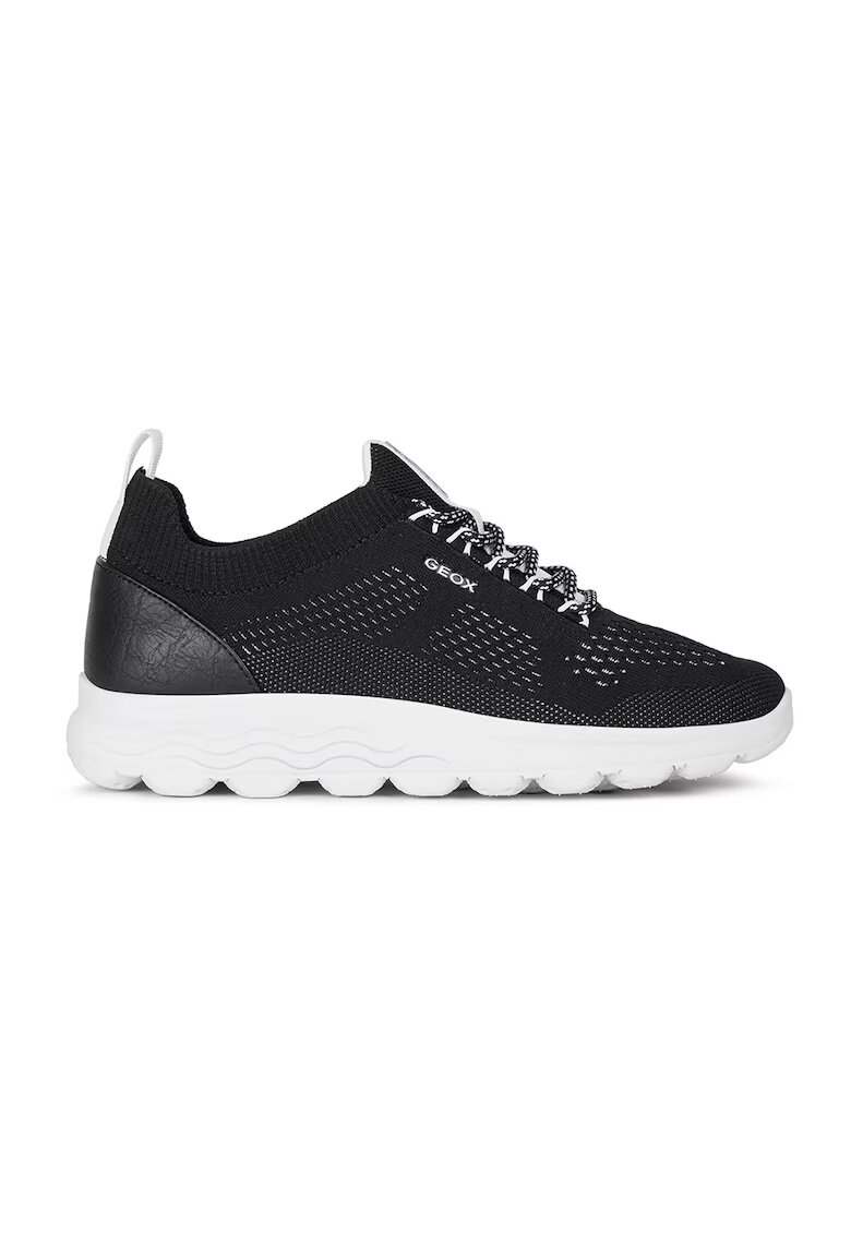 Geox Pantofi sport din plasa tricotata cu detaliu de piele - Negru stins