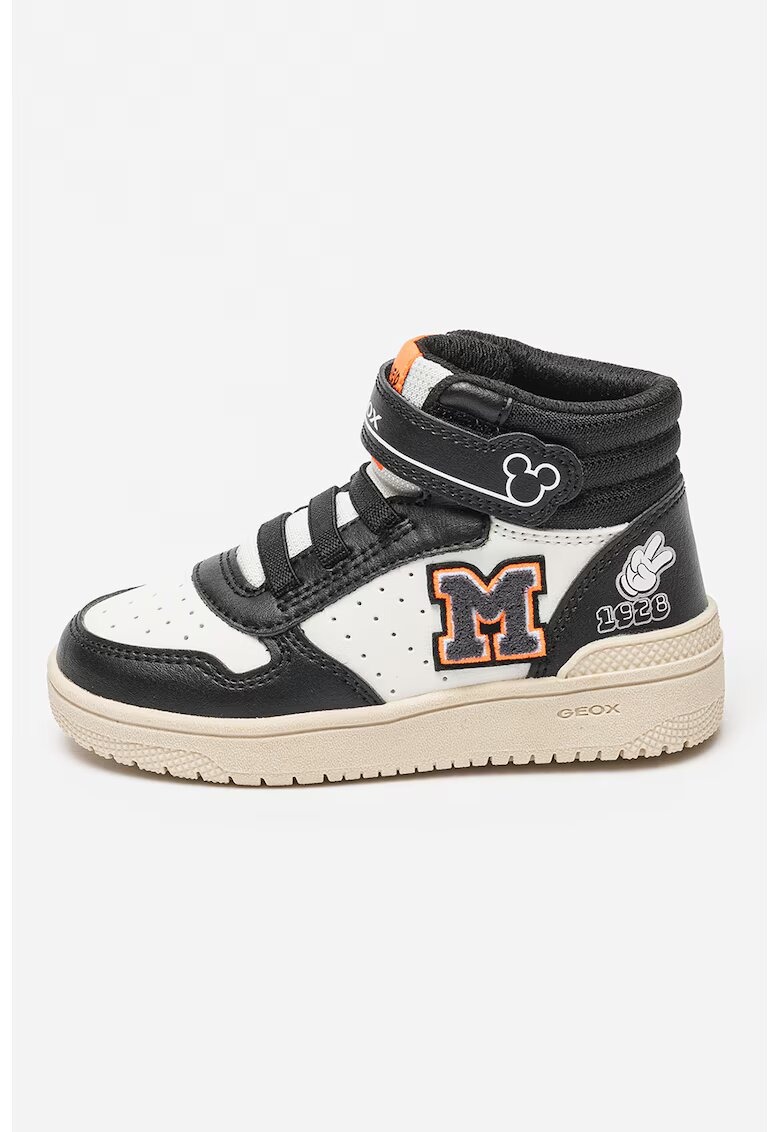 Geox Pantofi sport high-top cu velcro Washiba - Negru/Maro nisip/Alb murdar