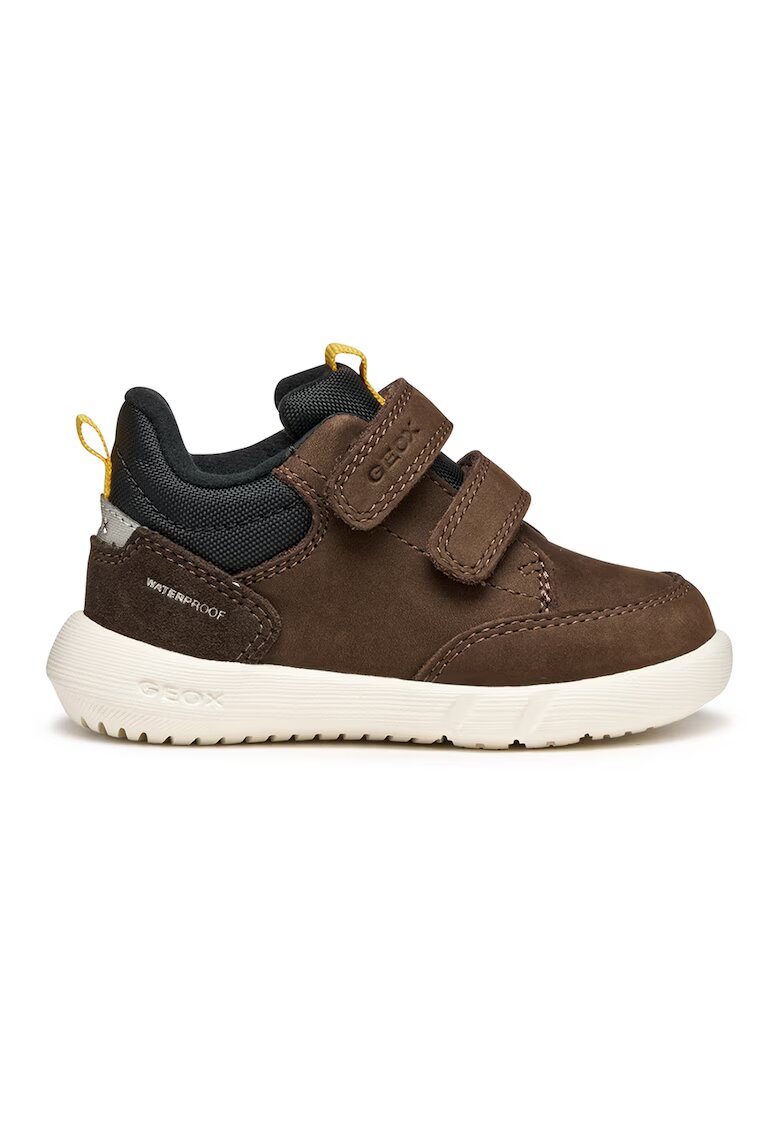 Geox Pantofi sport impermeabili din piele nabuc si garnituri din material sintetic - Maro