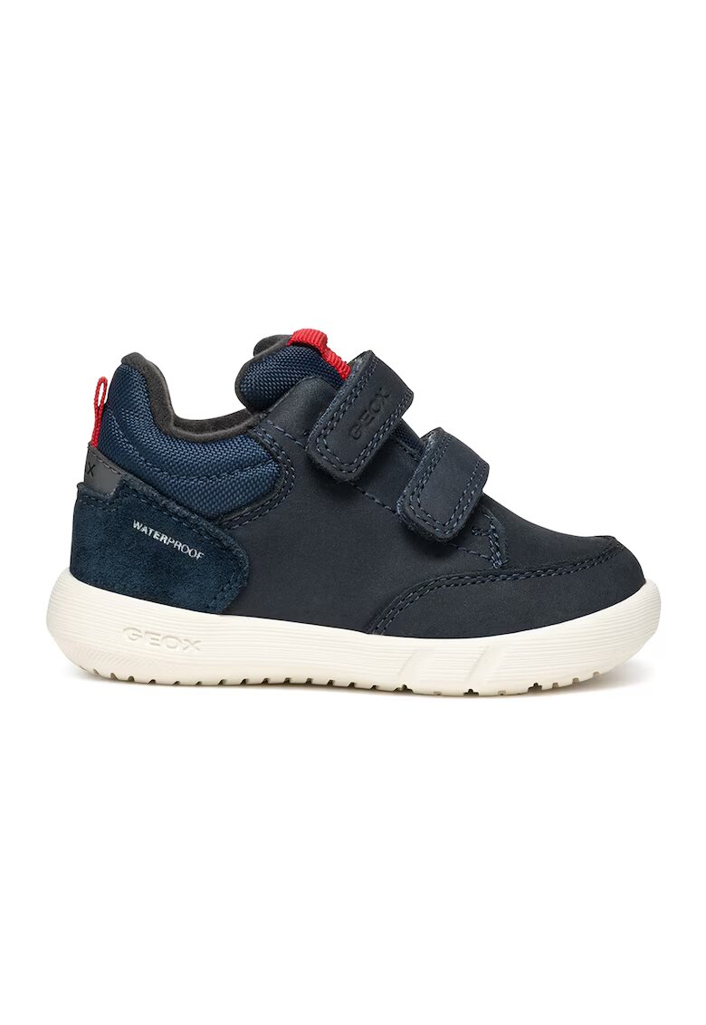 Geox Pantofi sport impermeabili din piele nabuc si garnituri din material sintetic - Rosu/Bleumarin