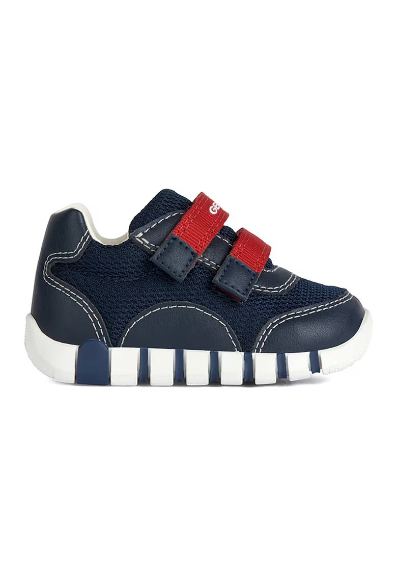 Geox Pantofi sport Iupidoo cu velcro si garnituri de piele ecologica - Bleumarin