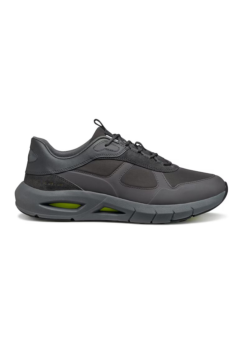 Geox Pantofi sport low-cut cu garnituri de piele - Gri inchis