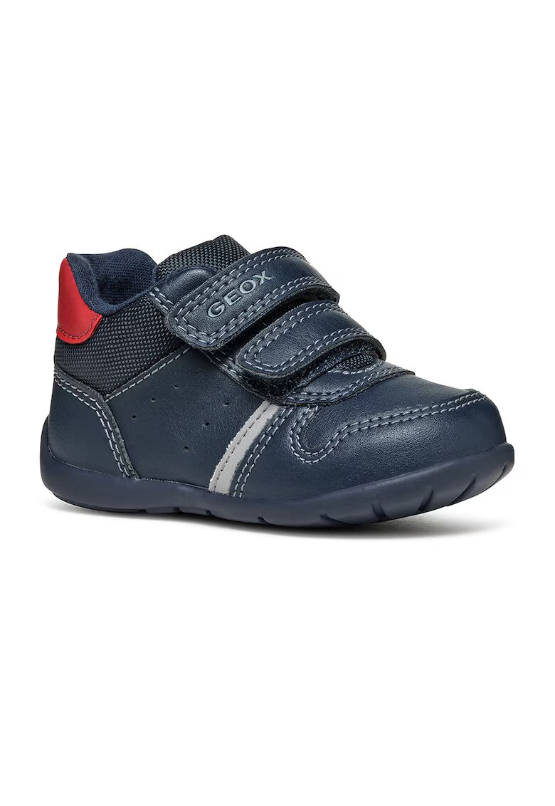 Geox Pantofi sport low-cut cu velcro - Rosu vermillion/Bleumarin