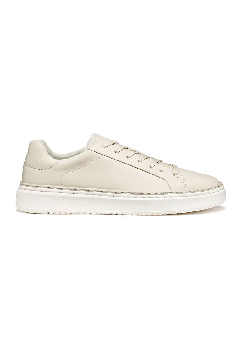 Geox Pantofi sport low-cut de piele - Alb fildes