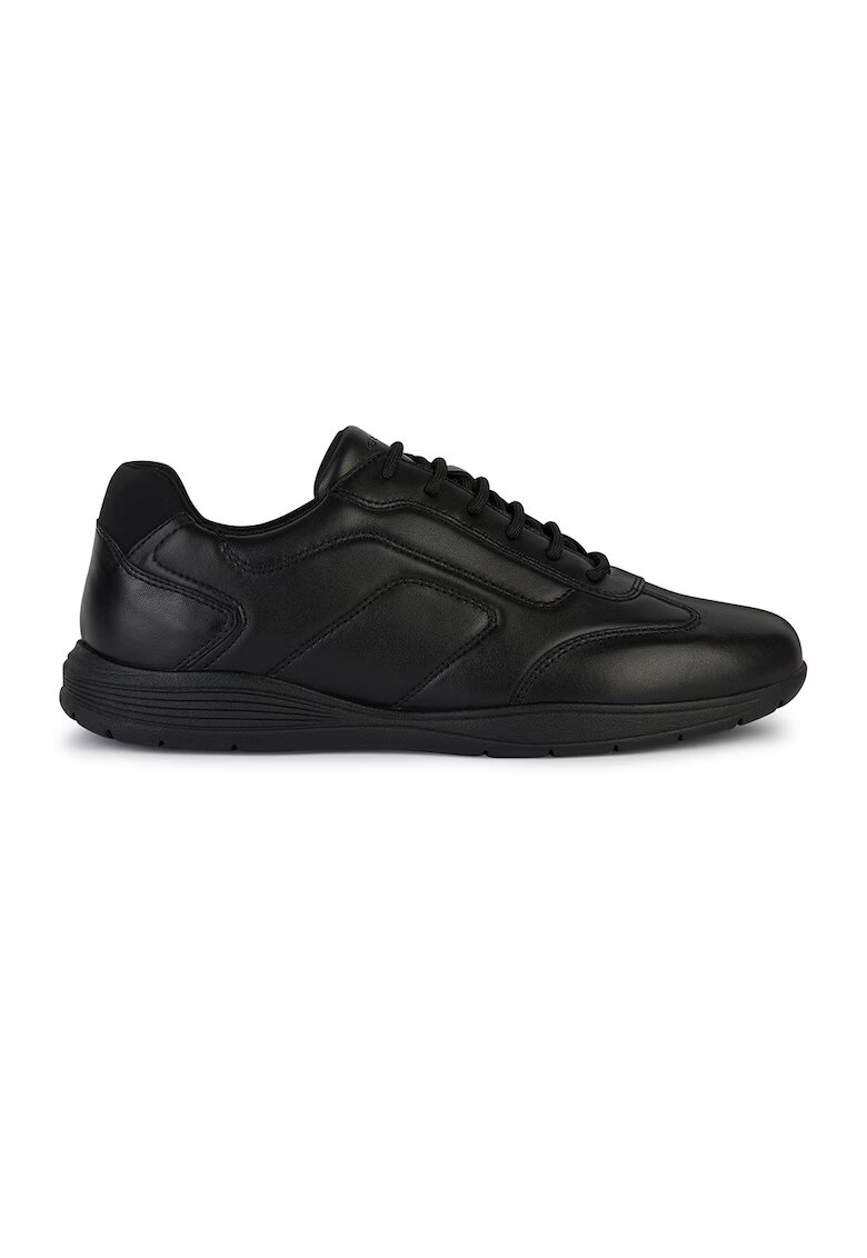 Geox Pantofi sport low-cut din piele cu segmente din material sintetic - Negru