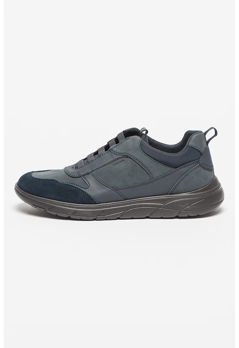 Geox Pantofi sport slip-on cu detalii din piele intoarsa Portello - Bleumarin