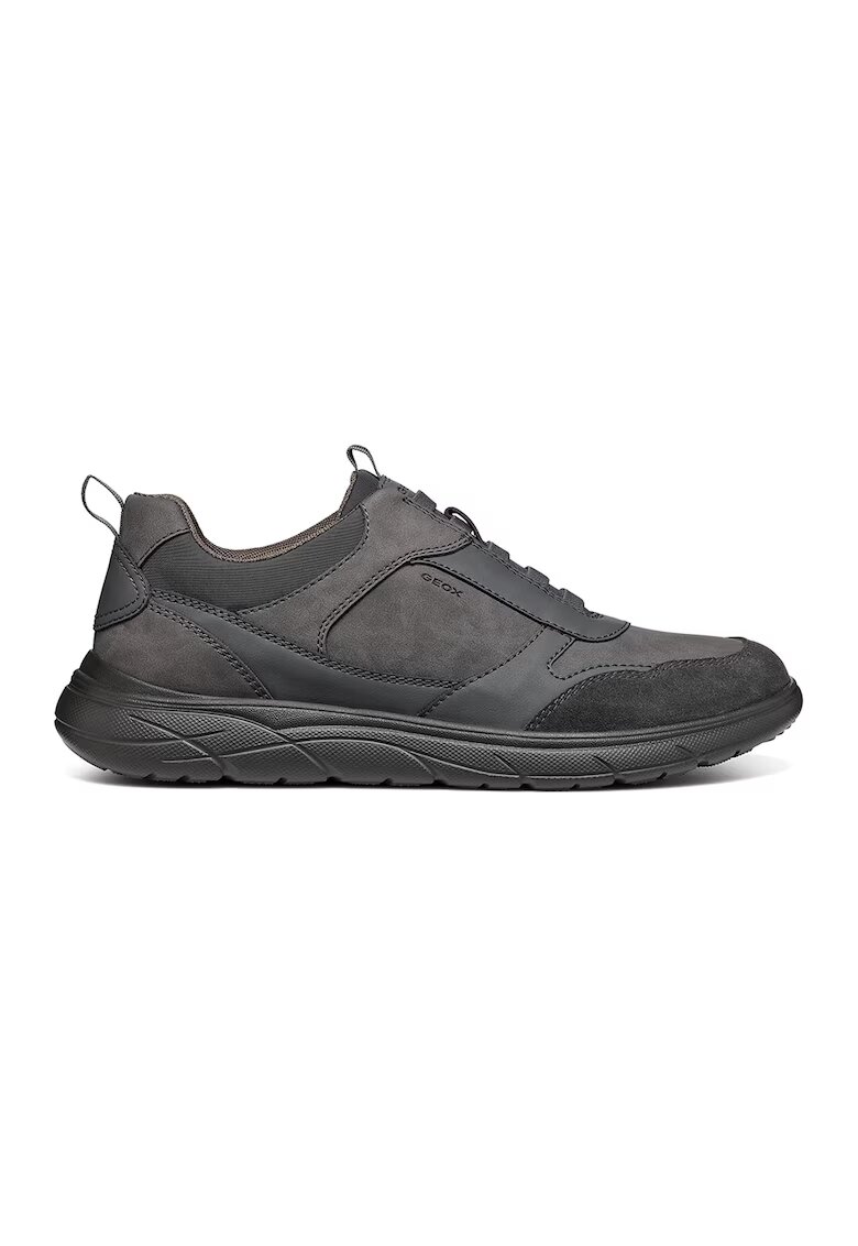 Geox Pantofi sport slip-on cu detalii din piele intoarsa Portello - Gri inchis