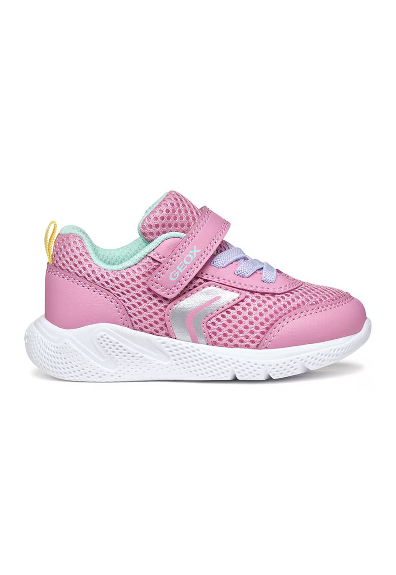 Geox Pantofi sport Sprintye wedge cu velcro - Roz pastel