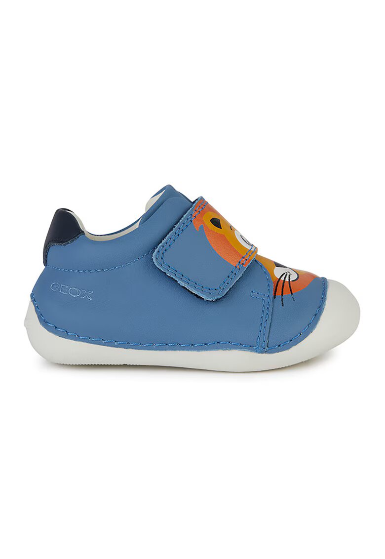 Geox Pantofi sport Tutim de piele cu inchidere velcro - Albastru