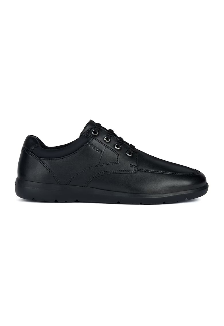 Geox Pantofi sport uni de piele - Negru