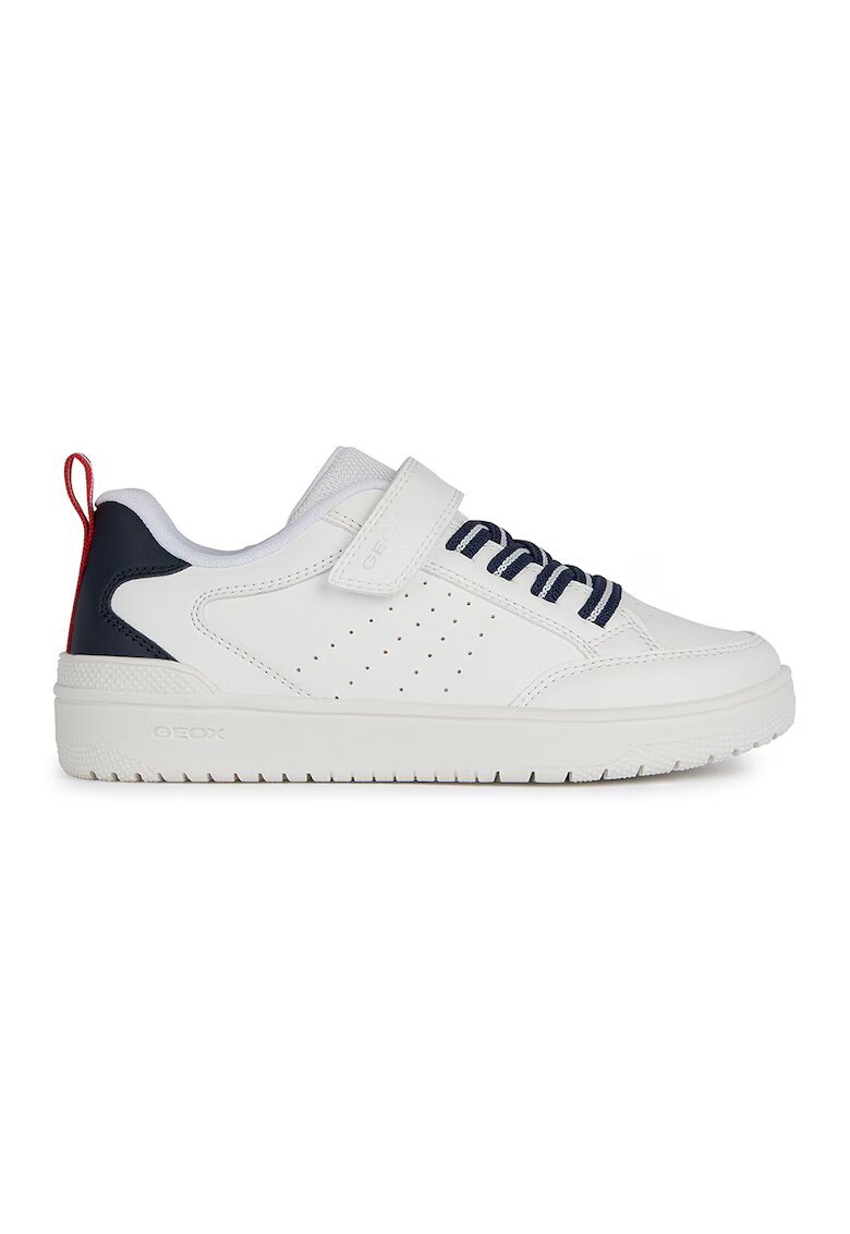 Geox Pantofi sport Washiba din piele ecologica cu bareta cu inchidere velcro - Alb