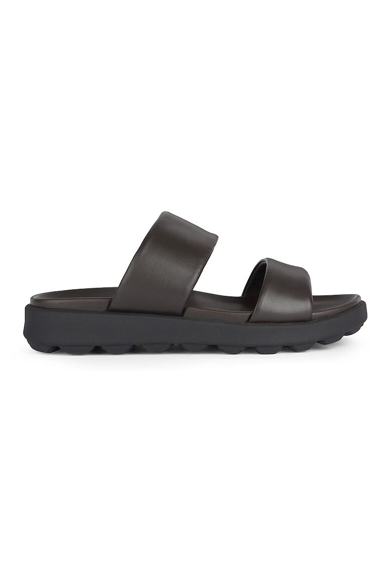 Geox Papuci de piele - Maro inchis