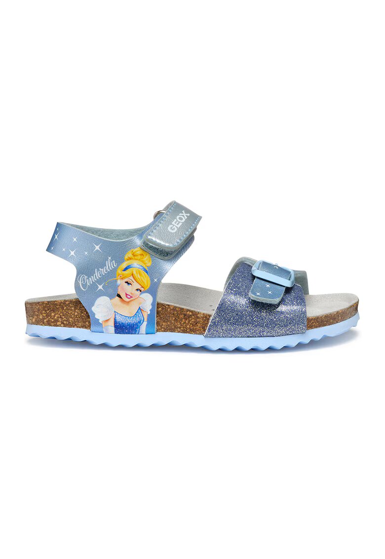Geox Sandale cu imprimeu si velcro - Albastru prafuit/Albastru deschis