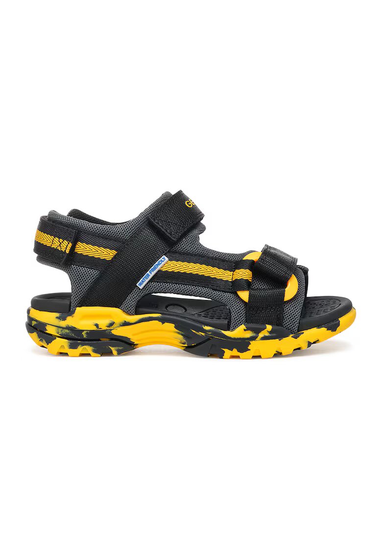 Geox Sandale cu inchidere velcro Borrealis - Negru/Galben