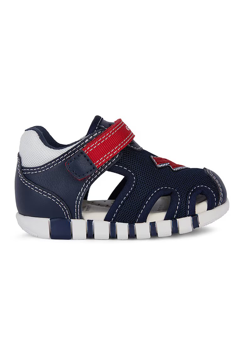 Geox Sandale cu inchidere velcro si decupaje - Rosu/Bleumarin