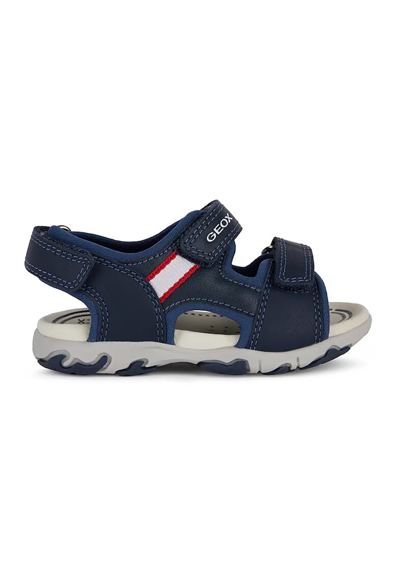 Geox Sandale cu inchidere velcro si detalii din piele - Bleumarin