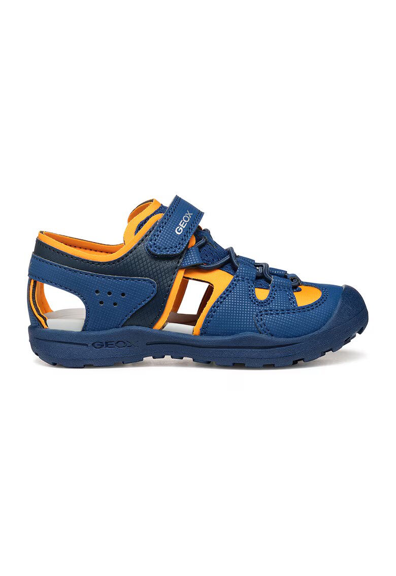 Geox Sandale cu velcro si model colorblock Veniett - Portocaliu/Albastru inchis