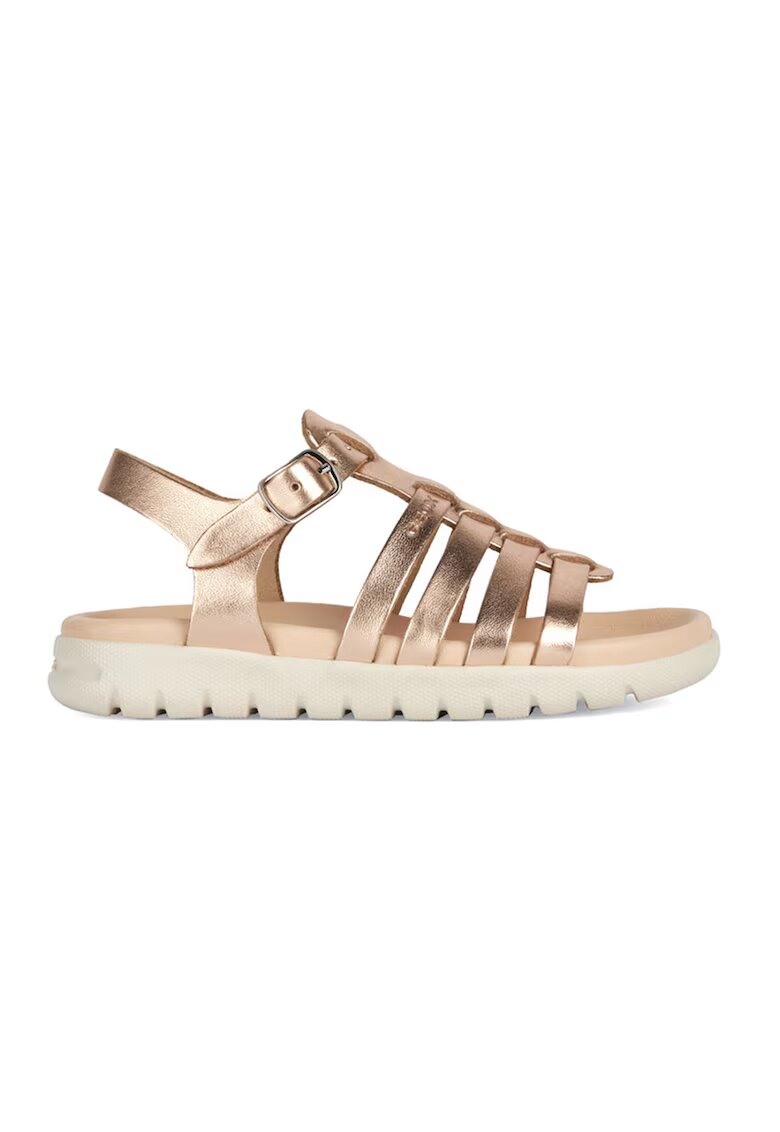 Geox Sandale de piele cu barete multiple Soleima - Auriu