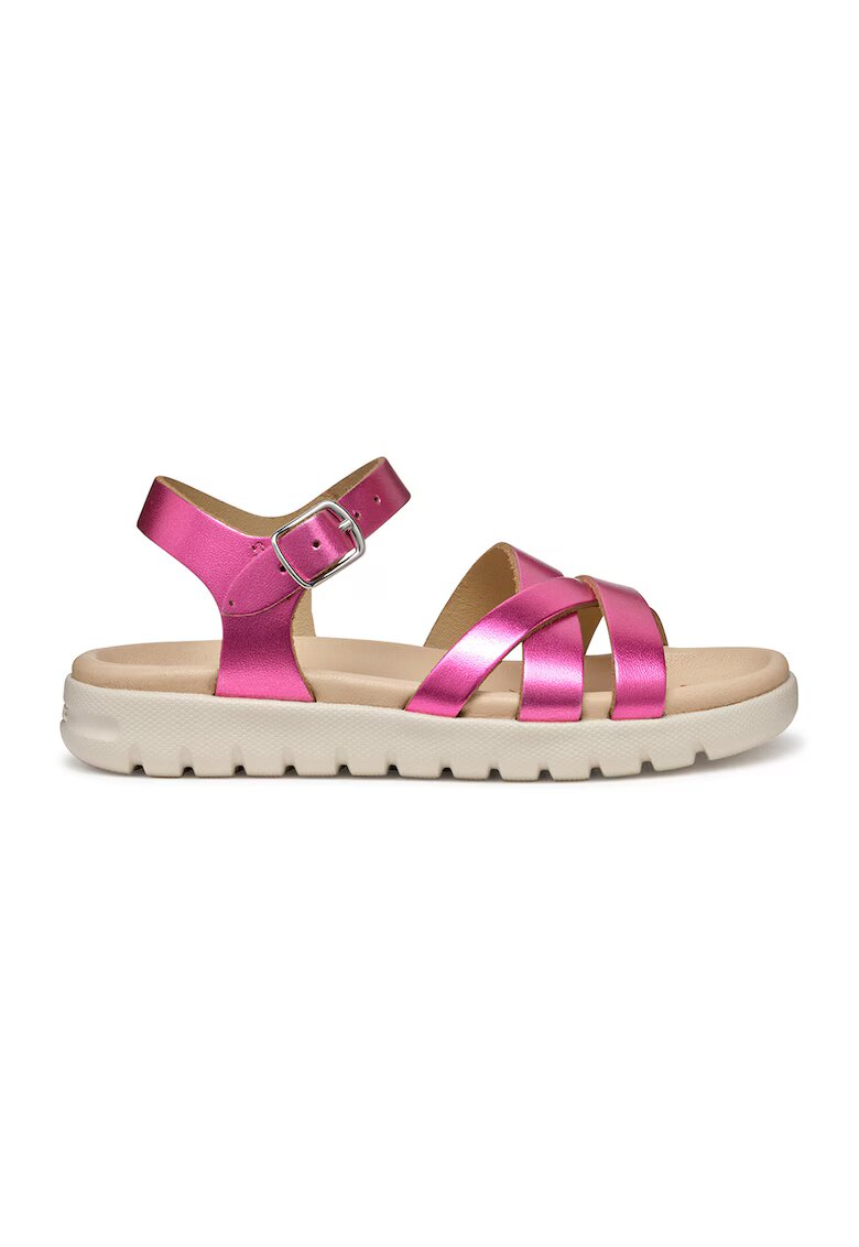Geox Sandale de piele cu catarama - Fucsia