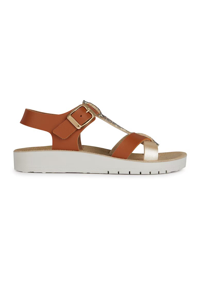 Geox Sandale de piele ecologica - Caramel
