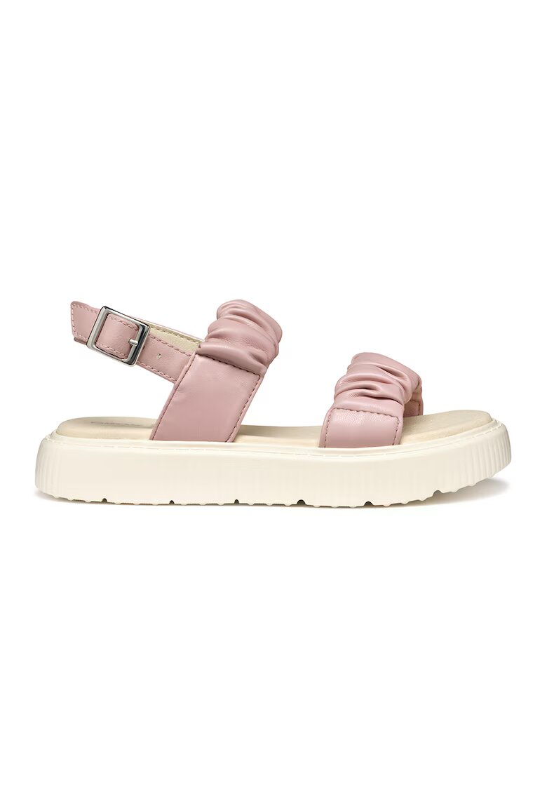 Geox Sandale de piele ecologica cu catarama - Roz pastel