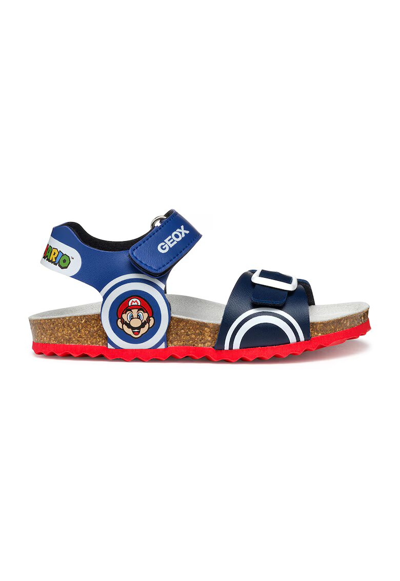 Geox Sandale de piele ecologica cu imprimeu Mario - Albastru royal/Bleumarin