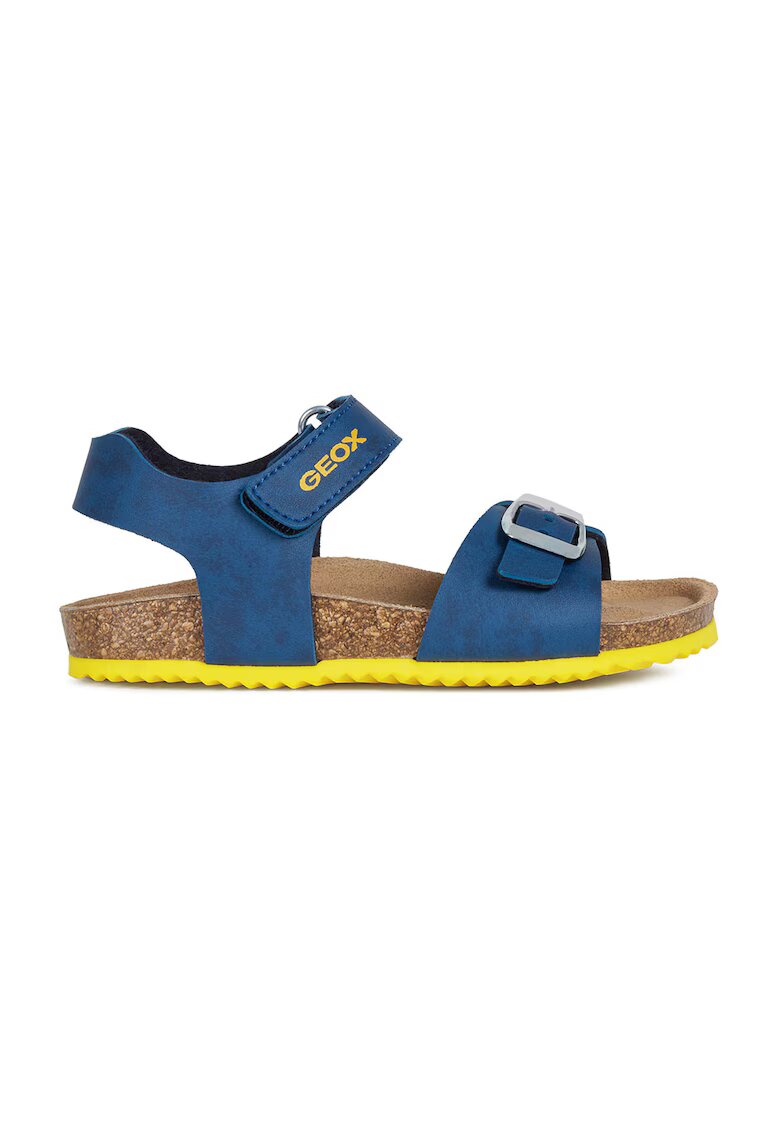Geox Sandale de piele ecologica cu velcro - Bleumarin
