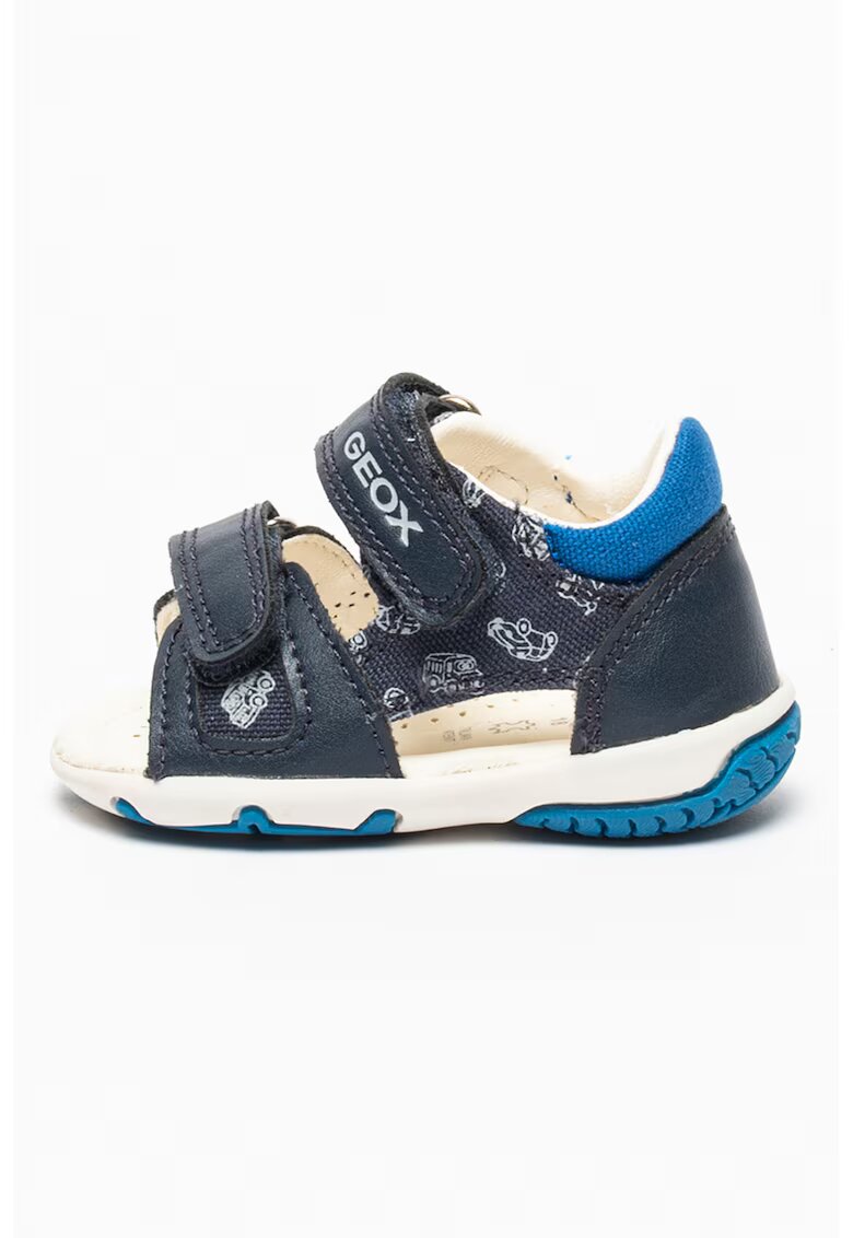 Geox Sandale de piele ecologica cu velcro Elba - Albastru royal/Bleumarin