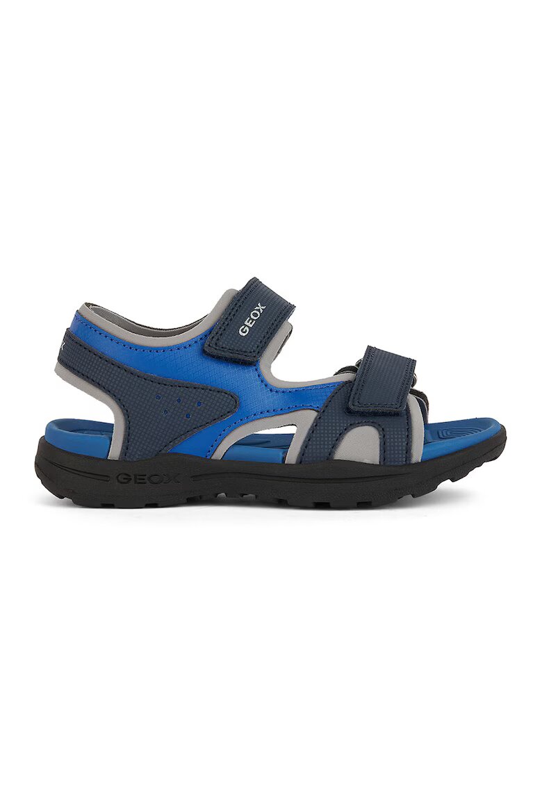 Geox Sandale de piele ecologica si material textil Vaniett - Albastru royal/Bleumarin